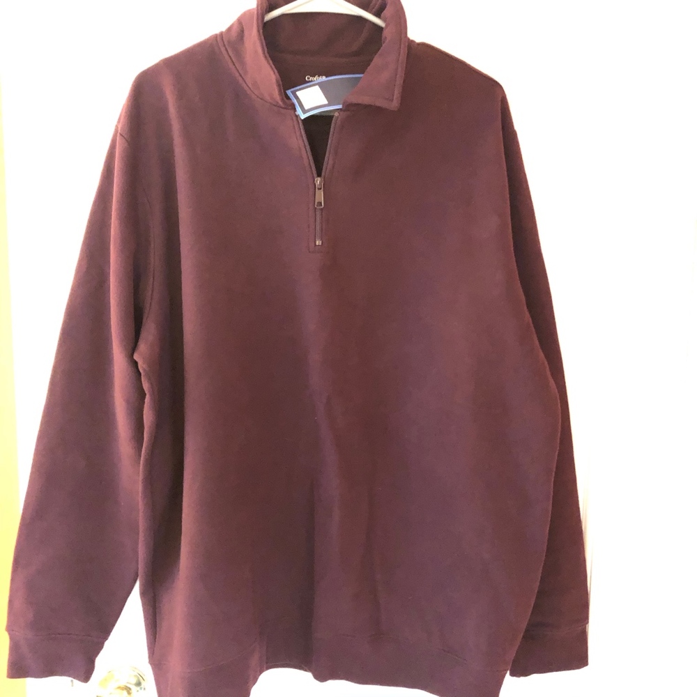 Croft and Barrow men's 1/4 zip sweatshirt L maroon